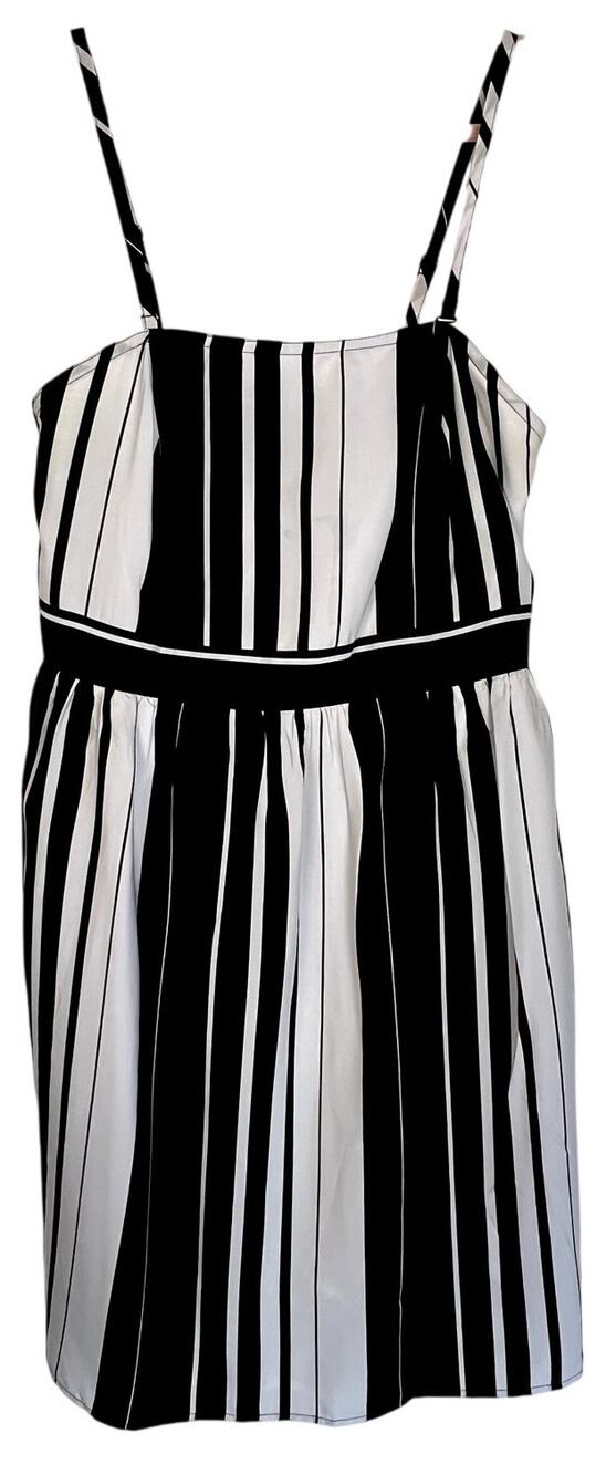 Lane Bryant Black White Stripes Adjustable Straps‎ Fit And Flare Dress Size 20